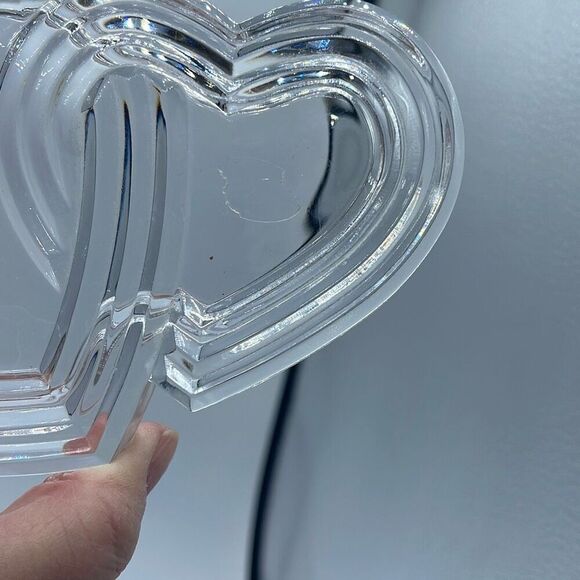 Cristal d’Arques  -Durand Two Hearts Crystal Trinket box. - Picture 10 of 11